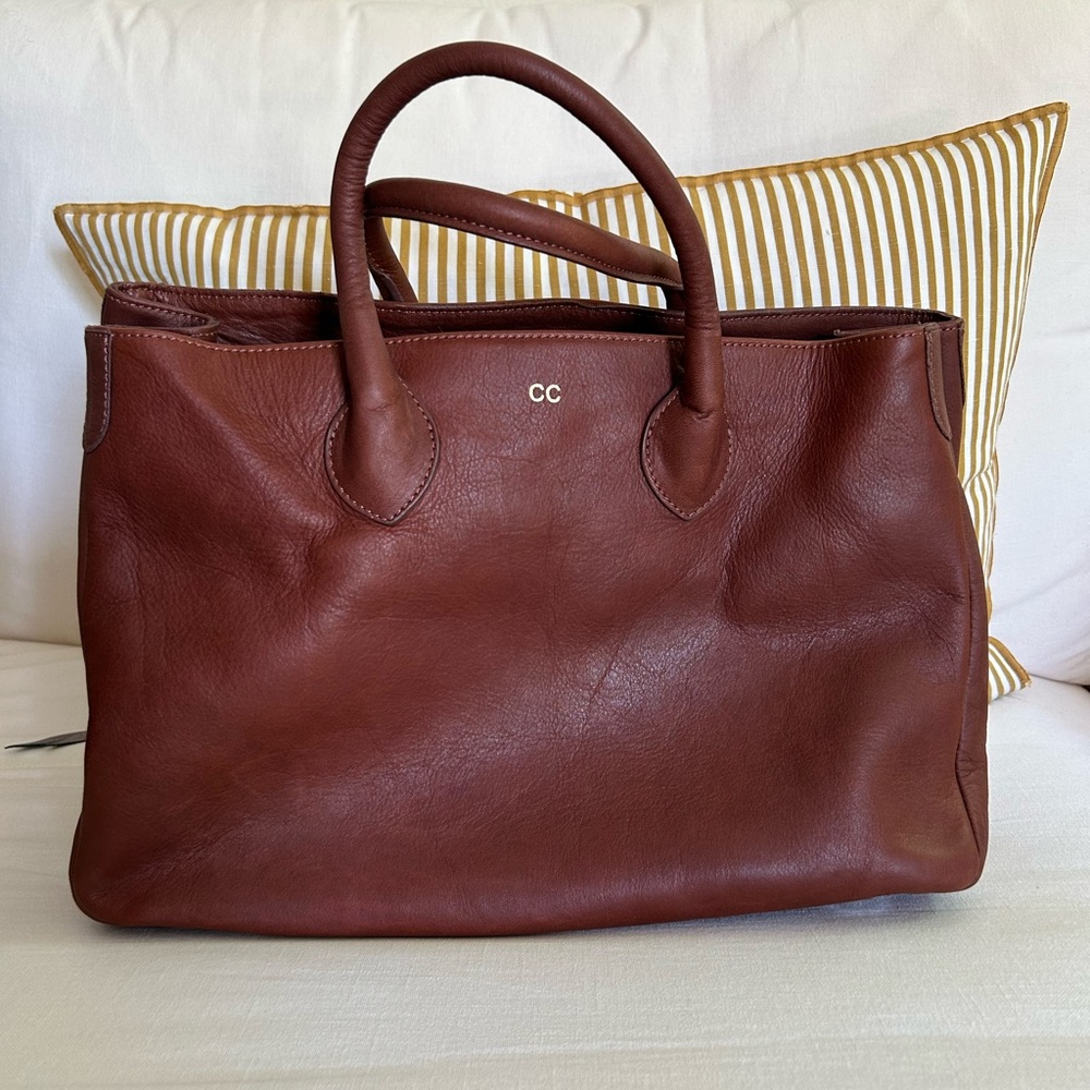 Mark & Graham Deep Brown Leather Tote